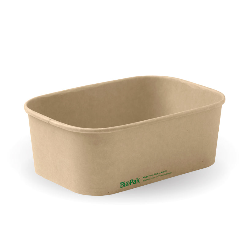 750ml Kraft Rectangle Bowl (3,000)