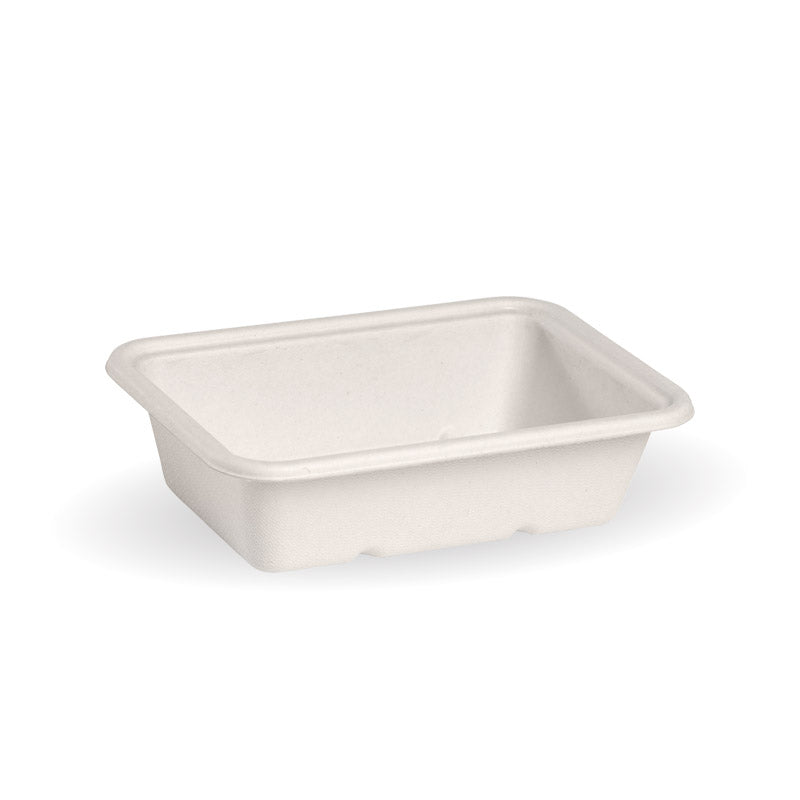 600ml White Bagasse Rectangular Base (5,000)