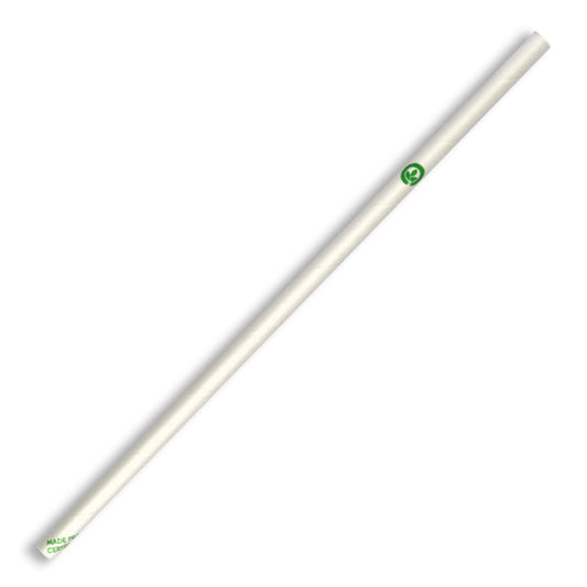 8x197mm Regular White Paper Straws (25,000)