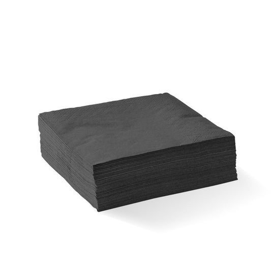 25cm 2-Ply Black Cocktail Napkins (20,000)